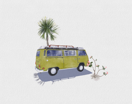 Van Painting with Palm Tree
